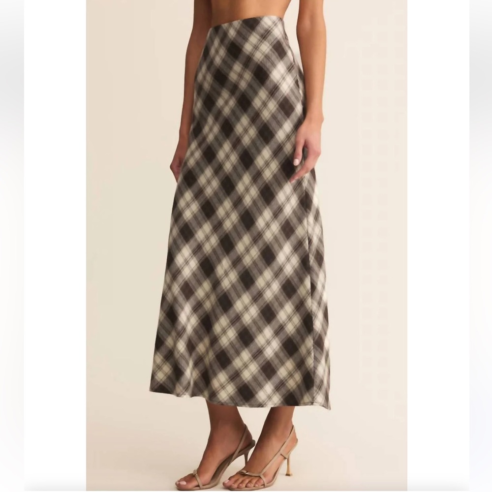 Z Supply Grand Ave Plaid Lightweight Flannel Maxi Skirt size S